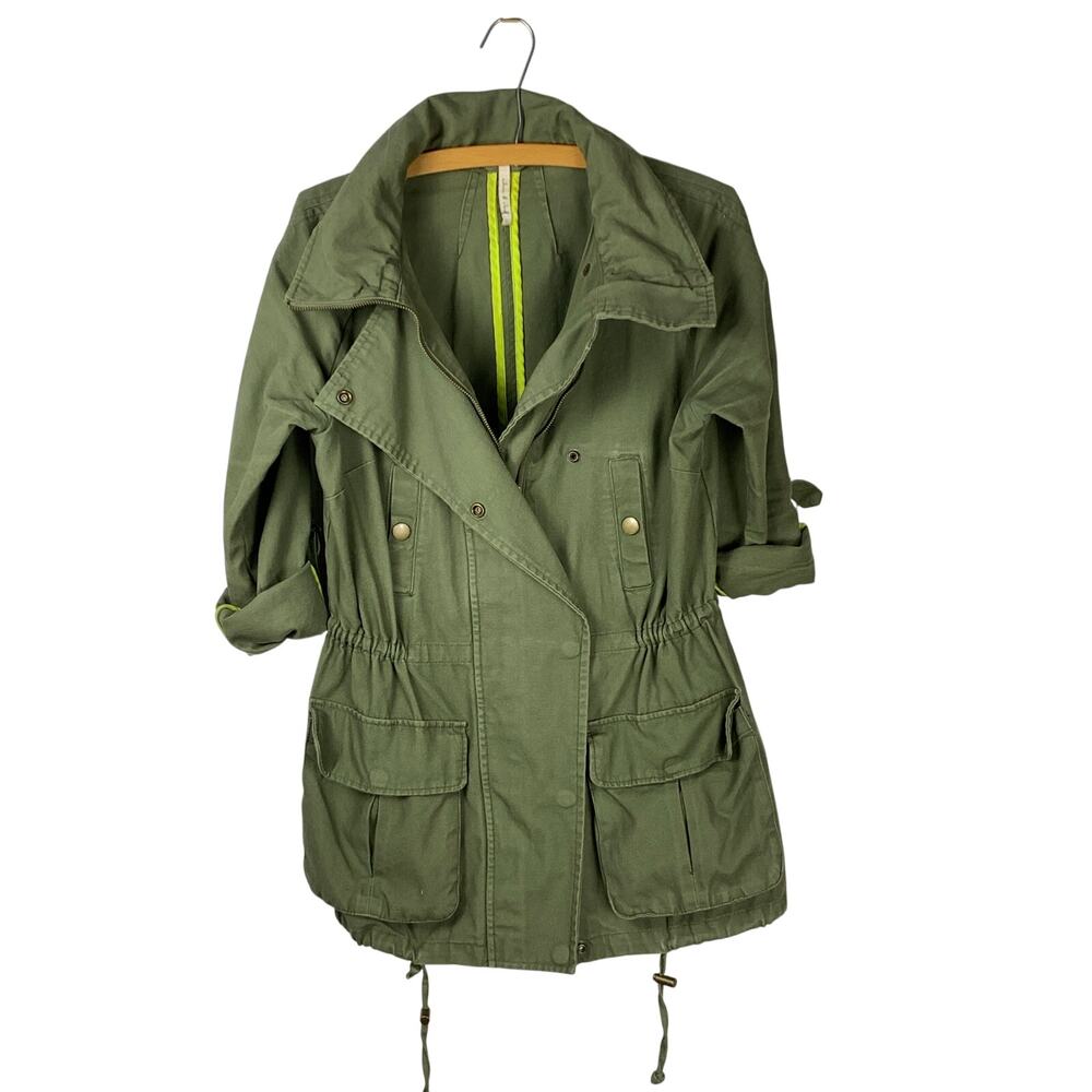 Willow & Clay Green Utility Military Anorak Jacket Size L  Funnel Neck